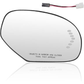 Passenger Right Side Heated Exterior Mirror Glass Replacement Compatible with 2007-2014 Chevy Silverado Suburban Tahoe Avalanche GMC Sierra Yukon Cadillac Escalade (Passenger Right)
