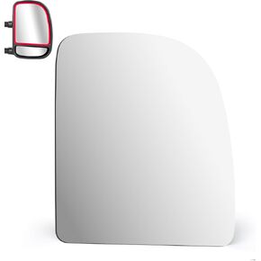 NEYASU Passenger Right Side RH Mirror Glass fit for 1999-2014 Ford E-Series F250 F350 F450 F550 Super Duty Excursion Econoline Upper Towing Mirror Flat Glass Replacement With Adhesives No Heated