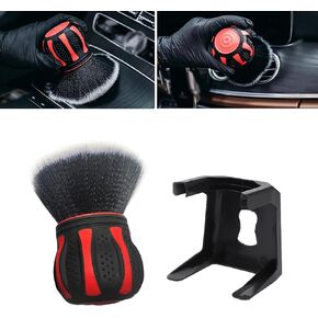 1 PC Car Detail Brush, Car Beauty Tools, Ultra Soft Detailing Brush with Storage Rack, Car Interior Cleaning Brush, for Most Cars (Red), LEEQJS1702RE-1PC