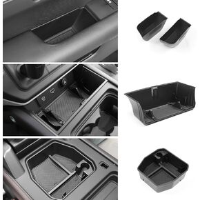 3pcs Center Console Organizer متوافق مع 2020-2024 Land Rover Defender 90 110 130 (فقط لإصدار الثلاجة) مربع تخزين مسند الأذرع