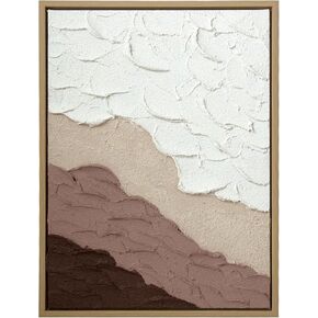 Artbyhannah framed Wall Framed Art ، لوحات محايدة ثلاثية الأبعاد ملخص يدويًا ، ديكور عمل فني من الحجر الرملي الحد الأدنى للمراب ، المكتب ، زينة الفندق (11x15 بوصة)