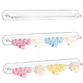 Snowstar Acrylic Claw Claw Clip Organizer ، حامل الجدار 3pcs وتخزينه ، عرض مشبك الشعر موقفًا واضحًا للنساء والفتيات