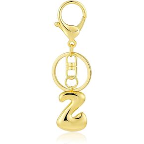 Kainier Gold Bubble Initial Keychain for Women Bag Charm Purse Key Alphabet Handbags Pendant Accessories Gift