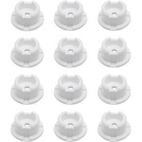 12PCS Round Head Tail Button Blinds Bottom Rod Plug POM Locking Button Plug Curtain Loss Replacement 19mm for Horizontal Wooden Blinds Bottom Railing White