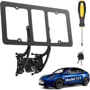 No-Drill Front License Plate Holder for Tesla Model Y 2020-2024 Accessories No Adhesives License Plate Mount Kit, Aluminum Alloy License Plate Mounting Bracket