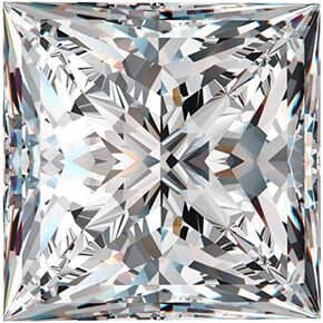 101 Facets Realistic White Fire Princess Cut Loose Simulated Diamond 1 2 Carats
