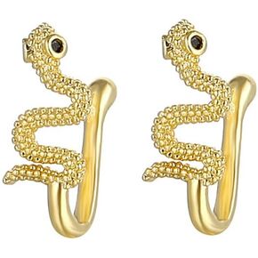 Snake Fake Nose Rings for Women Girls Stainless Steel Nose Cuff Clip On Nose Rings Sparkling Non-piercing Nose Jewelry Hypoallergenic
