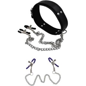 Nipple Clamps with Chain Necklace Faux Piercing Body Chain Jewelry