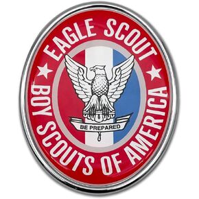 Elektroplate Officially Licensed Eagle Scouts of America Metal Auto Emblem for Cars, Trucks, and All Auto | Universal Fit at 2.5" x 3.1" | Weatherproof