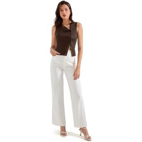 SUUKSESS Women Button Down Tank Top Sleeveless Summer Casual Vest Business Work Fitted Shirt