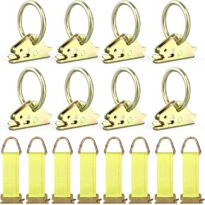 مجموعة ملحقات Eapele E-Track-8 PCS-T-Track O-Ring & 8 PCS ROPE ROPE TOK من التعادل المتوافق مع أحمال البضائع في مقطورات Flatbeds Trucks Trucks