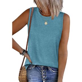 SAMPEEL Womens Tank Tops Loose Casual Summer Tops Crew Neck Basic Sleeveless Shirts Trendy 2025