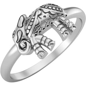 MOONEYE 925 Sterling Silver Adjustable Front Opan Bypass Clouds | Fleur De Lis, French lily Flower Ring | Elephant Style | Stackable Band Rings Graduation Gift Jewelry For Women