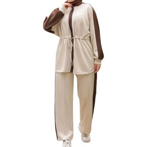 Modest Turkish Hijab Tracksuit for Muslim Women 2 Piece Sportswear Set Perfect for Casual Comfort Activewear