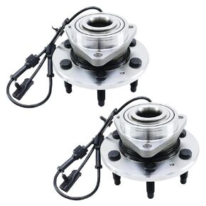 Front 4WD/AWD Wheel Hub وتجميع الحامل لـ 4x4 ​​Chevy Silverado Tahoe Avalanche Suburban Express 1500 GMC Sierra Yukon Savana Cadillac Escalade Hub محمل مع ABS و 6-LUG 515036 2 حزمة