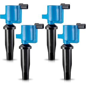 ENA Set of 4 Blue Ignition Coil Pack Compatible with Mazda Mercury Ford CMax EcoSport Escape Focus Fusion Ranger Transit MKZ 3 6 Tribute Mariner Milan 2.0 2.3 2.5 Replace# FD505 UF621 DG522 9E5Z12029A