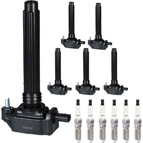 FAERSI 6pcs Ignition Coil Pack and Iridium Spark Plug Set UF648 UF709 Compatible with Chrysler 200 3.6L V6 Compatible with Chrysler 300 3.6L V6 Compatible with Dodge Avenger Compatible with Cherokee