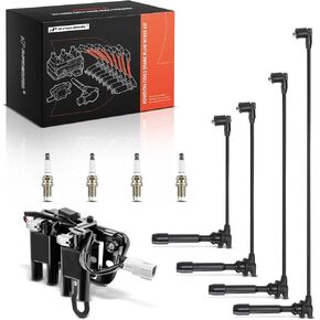 A-Premium 1 ملفات الإشعال مع 4 سلك و 4 شمعات Iridium تتوافق مع Hyundai Elantra 2007-2012 & Kia Soul 2010-2011 ، 2.0L