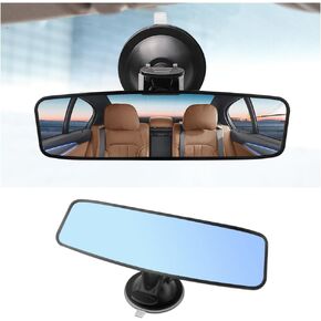 Suction Cup Rear View Mirror for Car,HD Wide Angle Car Mirror with Anti Glare & 360° Adjustable Design,Multifunctional Car Truck SUV Boat Rear View Mirror Extender for Safe Driving (White)