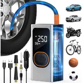 Tire Inflator Portable Air Compressor, 2X Faster Portable Air Compressor with 4000mAh Battery, 150PSI Cordless Air Pump for Car, Motorcycle, Bicycle and More