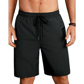 Board Shorts Mens Quick Dry Swim Trunks 9 Inch Men's Zipper Pockets Long Bathing Suit for Men Swimwear Surf No Liner
