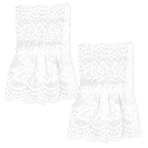 Beaupretty 1 Pair Lace Trim Manicure Gloves Nail Art Decoration Lace Hand Cuff Elastic Wrist Cuffs Fingerless Wrist Cuffs Emptiness Fake Sleeves Bracelet Wrist Cover