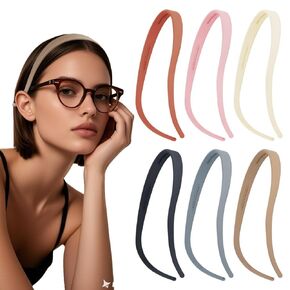9pcs نظارات العصابات للنساء - لا يوجد عصابة رأس سميكة للصداع لارتداء النظارات غير المنقوقة - أسنان رقيقة من الشعر البلاستيكي لمكياج عمل صالة الألعاب الرياضية - صفر الضغط على إكسسوارات الشعر الكبار