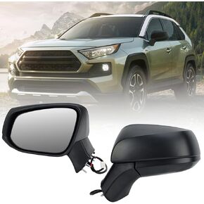 مرآة جانبية لبرنامج السائق الأيسر متوافق مع Toyota Rav4 2019 2020 2021 2022 2023 2024 Power Manual قابلة للطي غير محررة مرايا المنظر الخلفي للباب 3 دبابيس