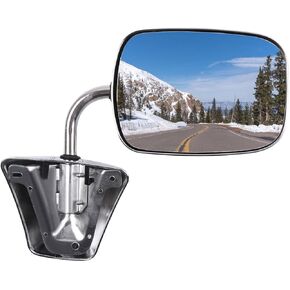 cciyu Door Mirror Left Driver Side/Right Passenger Side Pair Set Manual Stainless Mount Folding Chrome fit for1973-91 For Chevy/For Chevy For GMC Jimmy Suburban C10 20 30/C/K1500 2500 3500/C15 25 35