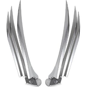 Wolverine Claws مخالب الذئب البلاستيكية واقعية لوزارة الهالوين ، زوج واحد ، مجموعة من 2 فضية