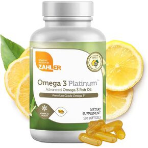 Zahler Omega 3 Fish Oil - Omega 3 Supplements with Omega 3 Fatty Acids, 600 mg EPA and 400 mg DHA - Omega3 Fish Oil Supplements Derived from Kosher Tuna - Supports Brain & Heart Health (180 Softgels)