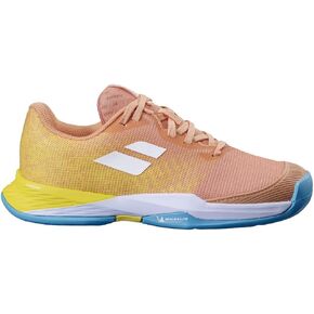 Babolat Jet Mach 3 Junior All Court Girl Tennis Shoes (Coral/Gold Fusion) (Coral/Gold Fusion, US Footwear Size System, Big Kid, Numeric, Medium, 4)