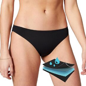 Waterproof Black Bikini Bottoms for Teens & Women - Period Swim Bottoms for Teens - Period Underwear for Everyday Use