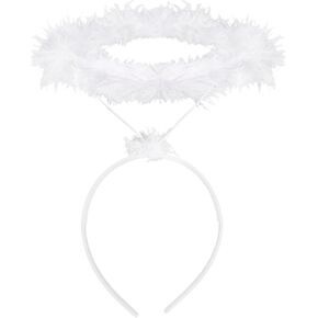 SUMERSHA Angel Halo Headband Feather Angel Headwear Fluffy Hair Band for Halloween Costume Party Accessory