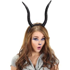 Gothic Halloween Cosplay Hair Accessories Realistic Black Red Long Devil's Horn Headband Carnival Party Bandana