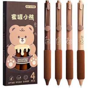 4 Pcs Gel Pens Retractable Pens Cute Pen 0.5mm Black Ink Pen Writing Pens Office School Supplies for Girls Boys Women Men (Blue)