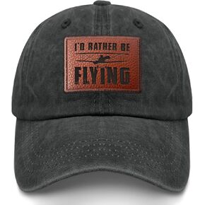 I’d Rather Be Flying Airplane Flight Pilot Funny Hats Trendy Golf Hat Gifts for Grandpa Who Like Engraved, Baseball, Allblack