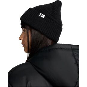 Nike Usisex Peak Waffle Knit Beanie Hat Black
