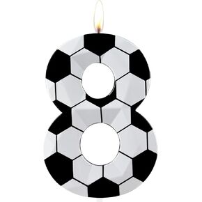 Number 7 Candles 7th Birthday Candles Soccer Happy Birthday Candle Premium Wax & 3D Diamond Design Soccer Themed Cake Topper Decorations for Men Boy Birthday Party Anniversary Celebration Supplie in Kuwait