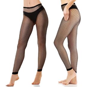 Fishnet Stockings for Women, High Waisted Fishnet Tights Footless Black Fishnets Pantyhose for Women, Sexy Tights for Women Pantyhose Mesh Stockings