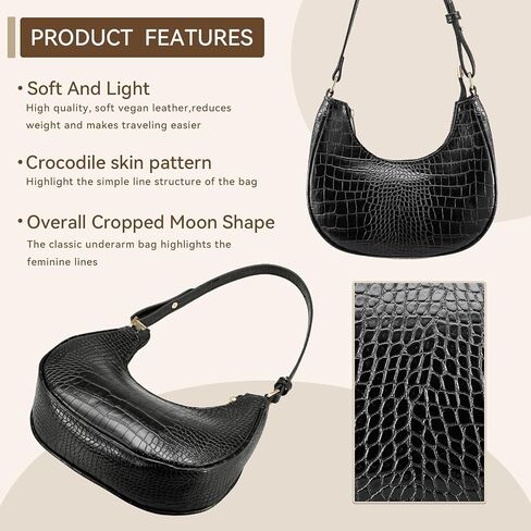 Shoulder Bags for Women,Classic Cute Hobo Tote Handbag Mini Clutch Purse with Zipper Closure in Saudi Arabia