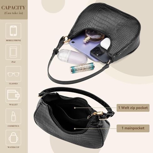 Shoulder Bags for Women,Classic Cute Hobo Tote Handbag Mini Clutch Purse with Zipper Closure in Saudi Arabia
