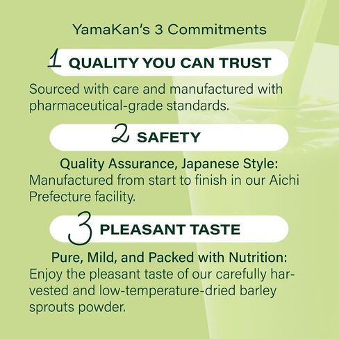 Yamamoto YAMAKAN Barley Grass Powder, 100% Green Superfood, Japan's Green Juice for Health & Vitality, Rich in Vitamins & Minerals, Non-GMO, Vegan, 44 Sachet in Saudi Arabia