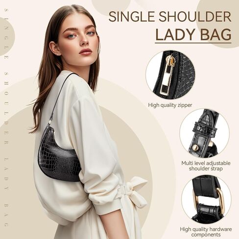 Shoulder Bags for Women,Classic Cute Hobo Tote Handbag Mini Clutch Purse with Zipper Closure in Saudi Arabia