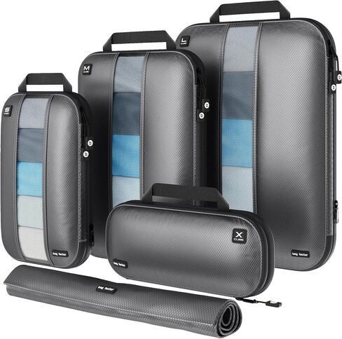 Premium Ultralight Compression Packing Cubes for Travel - Bag Factor Luggage Organizer Set (Grey - 5 Set) in Saudi Arabia