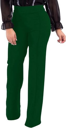 Women's High Waisted Stretchy Bootcut Pull On Dress Pants Casual Work Pants Fitted Trousers in Kuwait