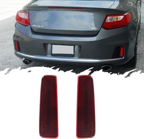 For 2013 2014 2015 Honda Accord Coupe LED Rear Bumper Reflector Tail Brake Light housings Red Lens 33505T3LA02 / 33505-T3L-A02 in Kuwait