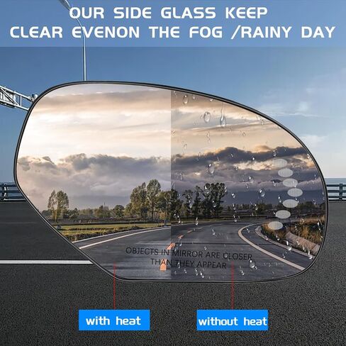 Passenger Right Side Heated Exterior Mirror Glass Replacement Compatible with 2007-2014 Chevy Silverado Suburban Tahoe Avalanche GMC Sierra Yukon Cadillac Escalade (Passenger Right) in Saudi Arabia