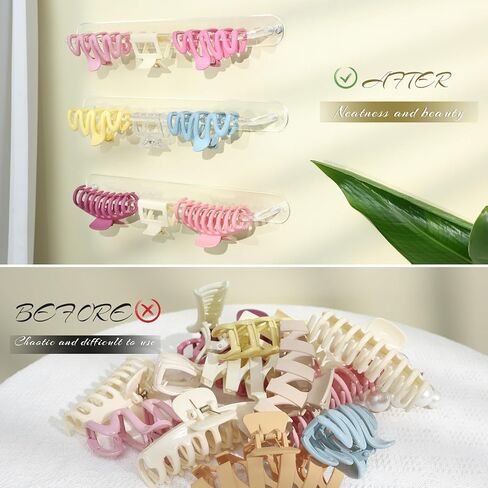 SNOWSTAR Acrylic Claw Clip Organizer, 3PCS Wall Holder and Storage, Hair Clip Display Clear Stand for Women and Girls in Kuwait