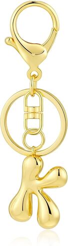Kainier Gold Bubble سلسلة المفاتيح الأولية للنساء حقيبة سحر المحفظة الرئيسية الأبجدية حقائب اليد القلادة هدية هدية in Kuwait